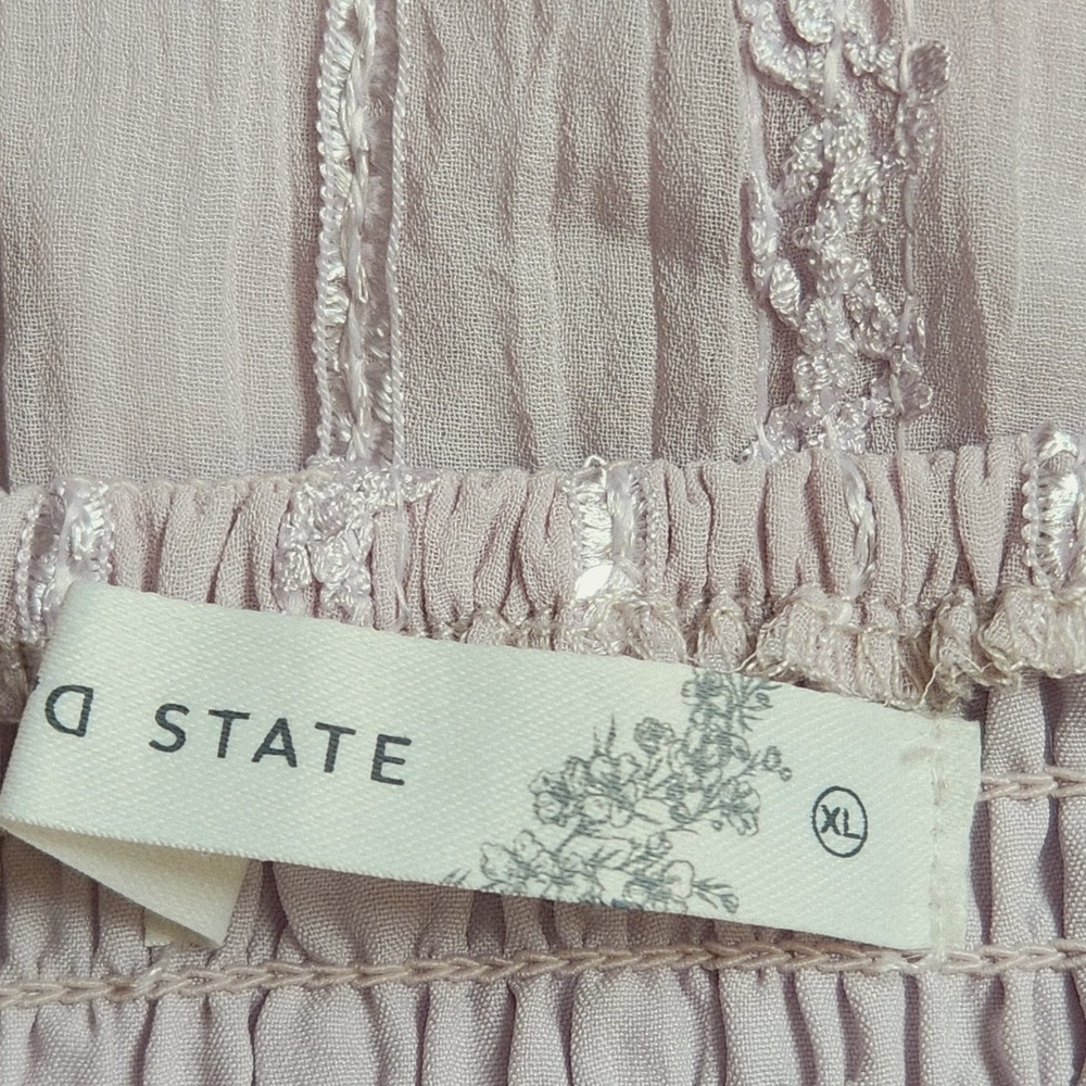 Altar'd State Gia Smocked Mini Dress Sequin Puff Sleeve Grayish Purple Size XL - Picture 5 of 8